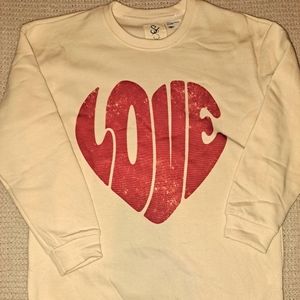 SUGAR STITCH DISTRESSED LOVE WOMENS SWEATSHIRT